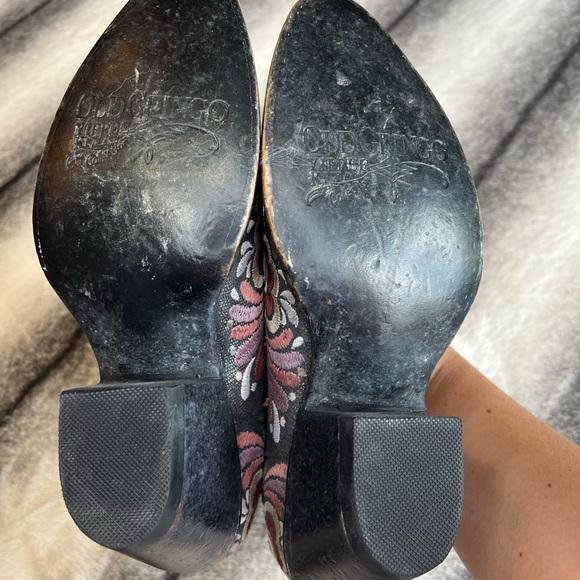 Old Gringo Janely 6” Black Floral Studded Western Cowboy Boots Booties - Picture 10 of 13